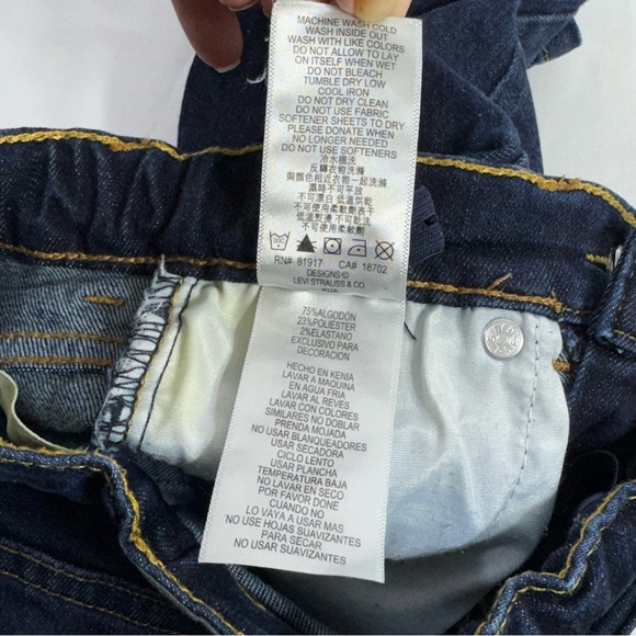 Levi's Boys Performance 511 Slim Dark Wash Jeans - Picture 7 of 8